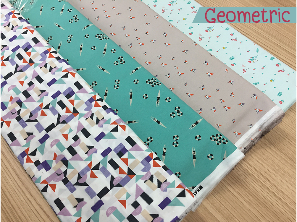 เซ็ตผ้าพิมพ์คลาสตัดเสื้อ Geometric