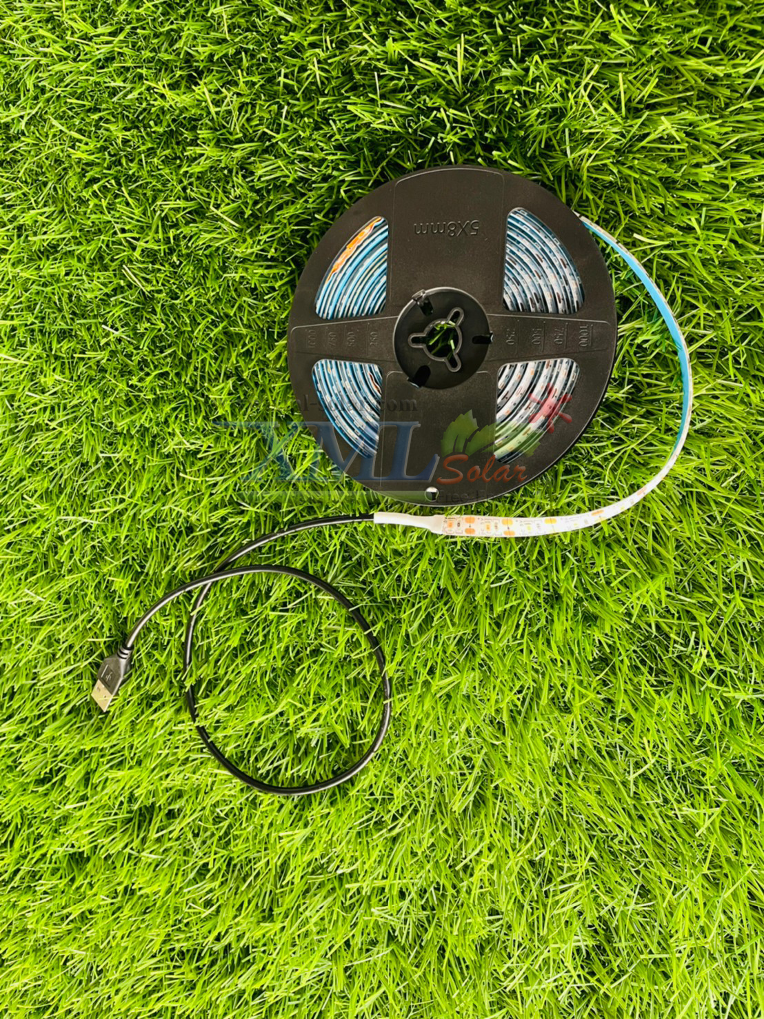 ไฟเส้นปลูกต้นไม้โซล่าเซลล์ ยาว 5 เมตร (ระบบ DC ต่อตรง ไม่มีเเบตเตอรี่) Model 3 (แสง : ชมพู)