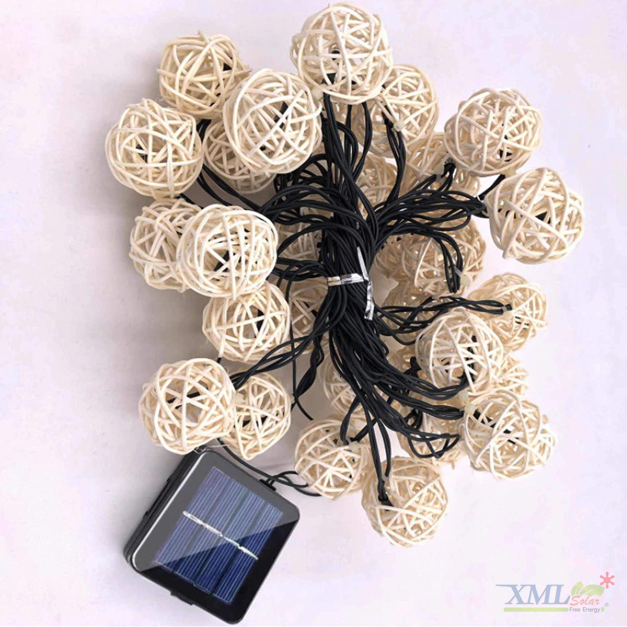 ไฟกระพริบโซล่าเซลล์ ทรงบอล รุ่น MD-SSL-6M-30B (แสง : หลากสี)