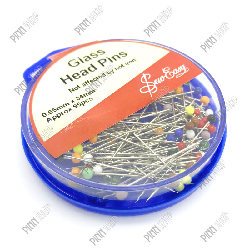 เข็มหมุดหัวแก้ว Glasshead Pin: 34MM: 10G