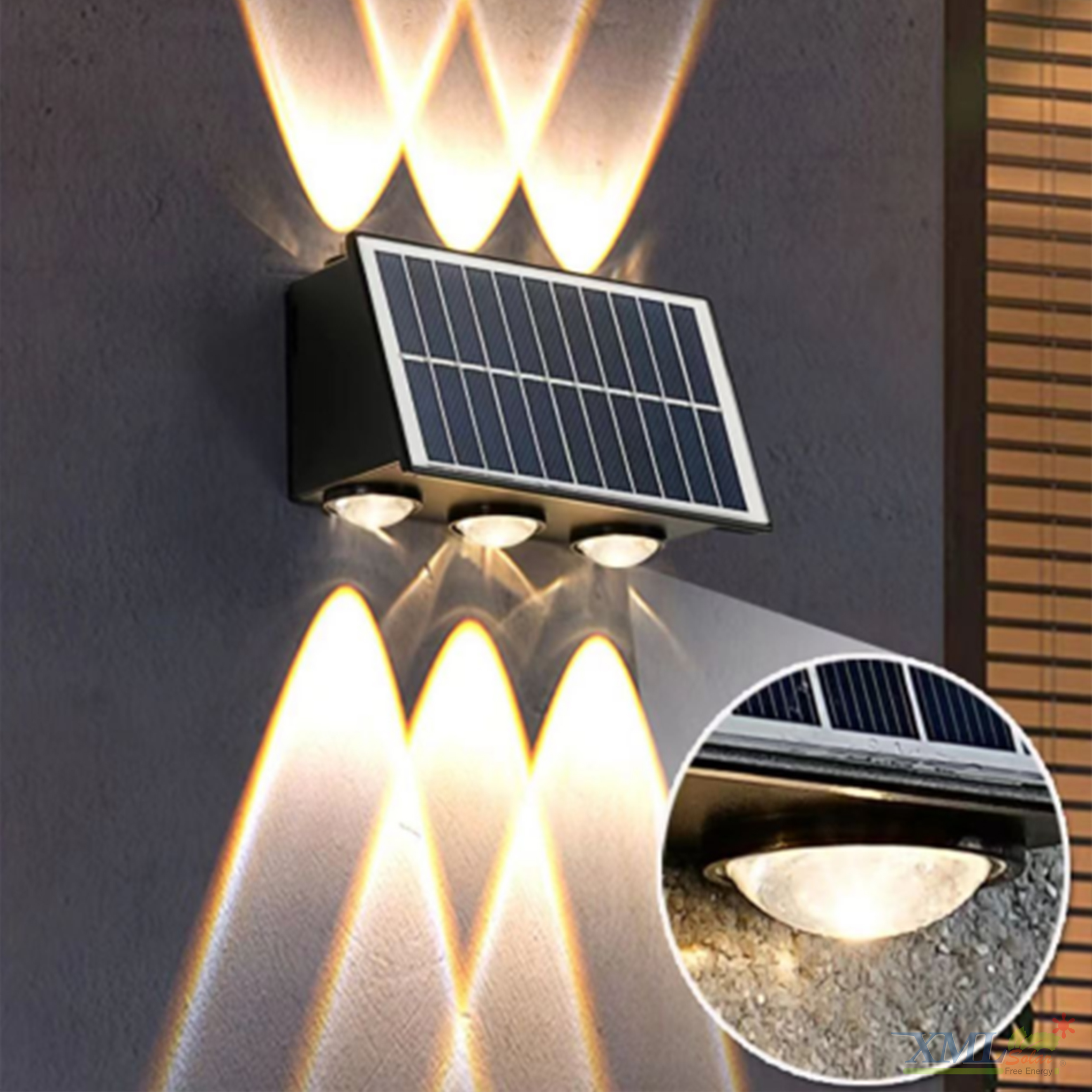 โคมไฟผนังโซล่าเซลล์ LED ส่องบน-ล่าง รุ่นใหม่!