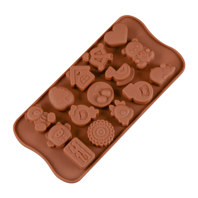 แม่พิมพ์ขนม พิมพ์ซิลิโคน พิมพ์วุ้น พิมพ์ขนมชั้น พิมพ์สบู่ รูปการ์ตูน 15 ช่อง