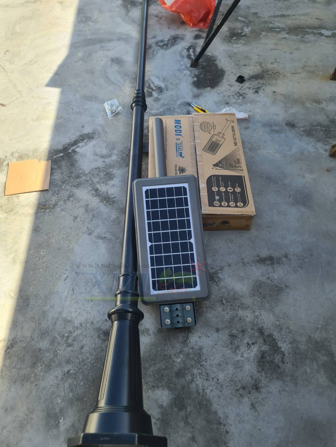 เสาไฟสนาม อะลูมิเนียม+เหล็กชุบดำ สูง 2.8 เมตร