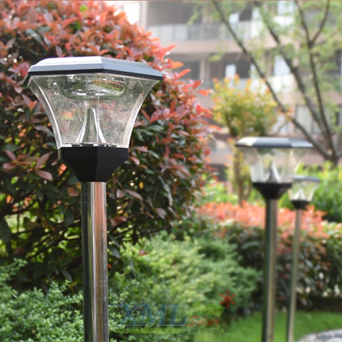 ไฟปักสนามโซล่าเซลล์ 8 Super SMD LED (แบบเหลี่ยม) สูง 140 ซม. (เเสง : ขาว)