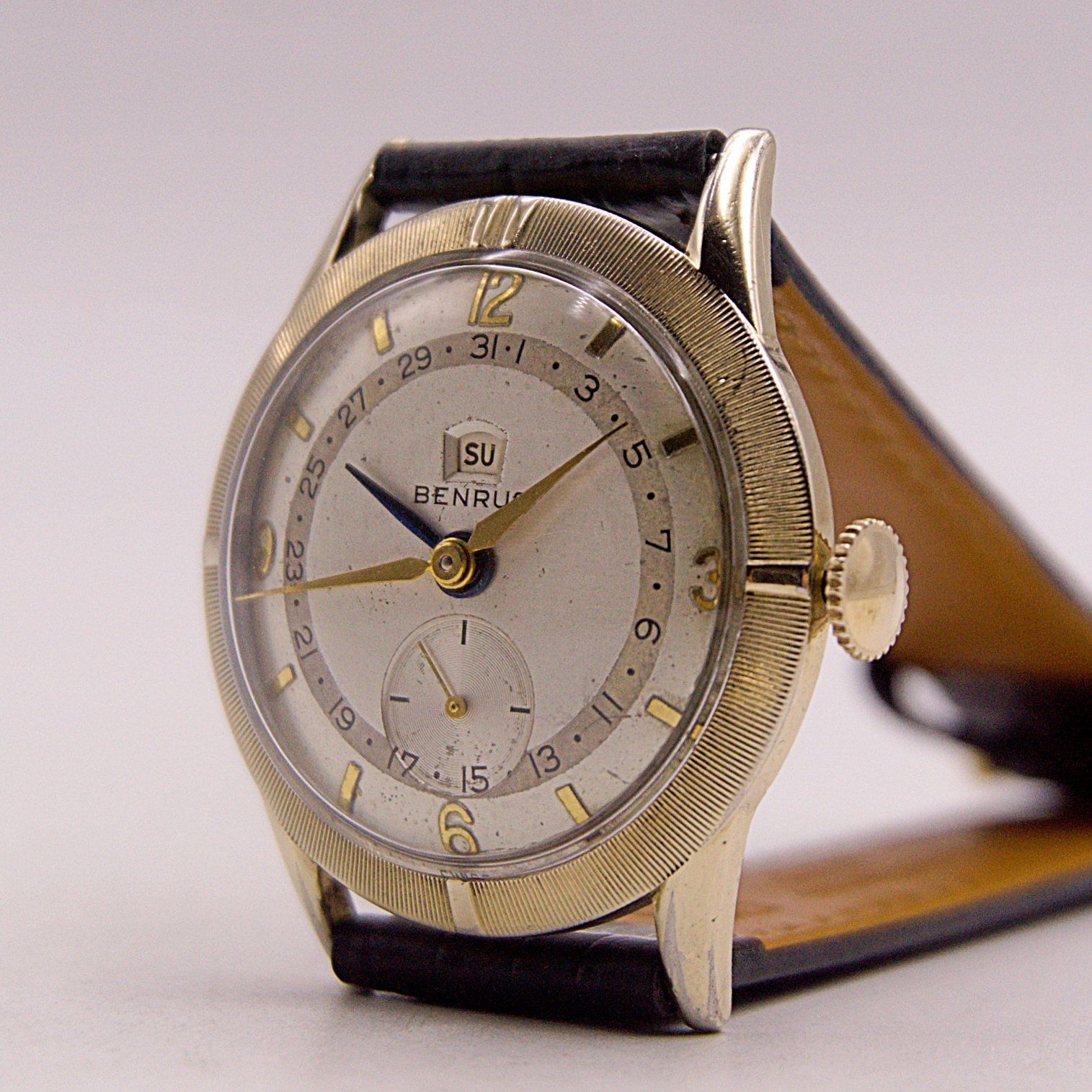 นาฬิกาเก่า BENRUS POINTER DATE ไขลาน