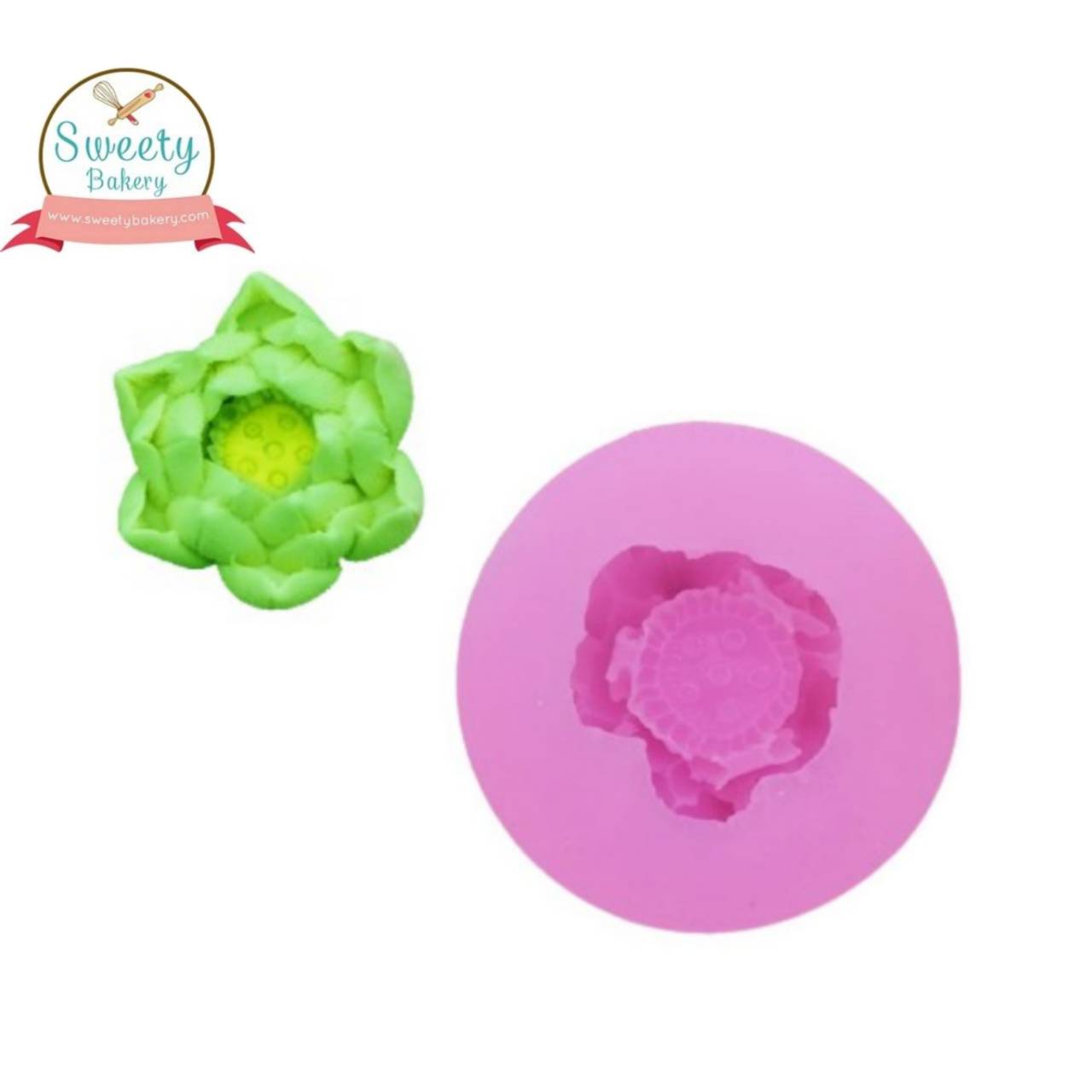 โมล(Mold) แม่พิมพ์ซิลิโคน ทำวุ้น ขนม สบู่ งานDiy รูปดอกบัว 4 ชั้น