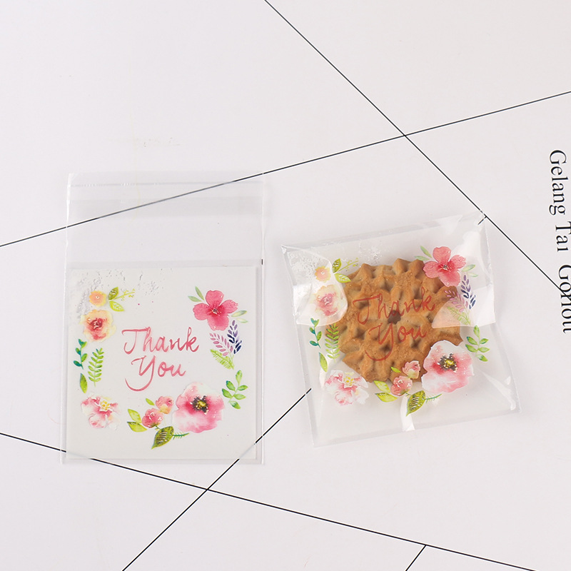 ถุงคุกกี้ เบเกอรี่ ขนม แบบมีเทปกาว 95-100 ใบ/แพ็ค (10*10+3 cm.)