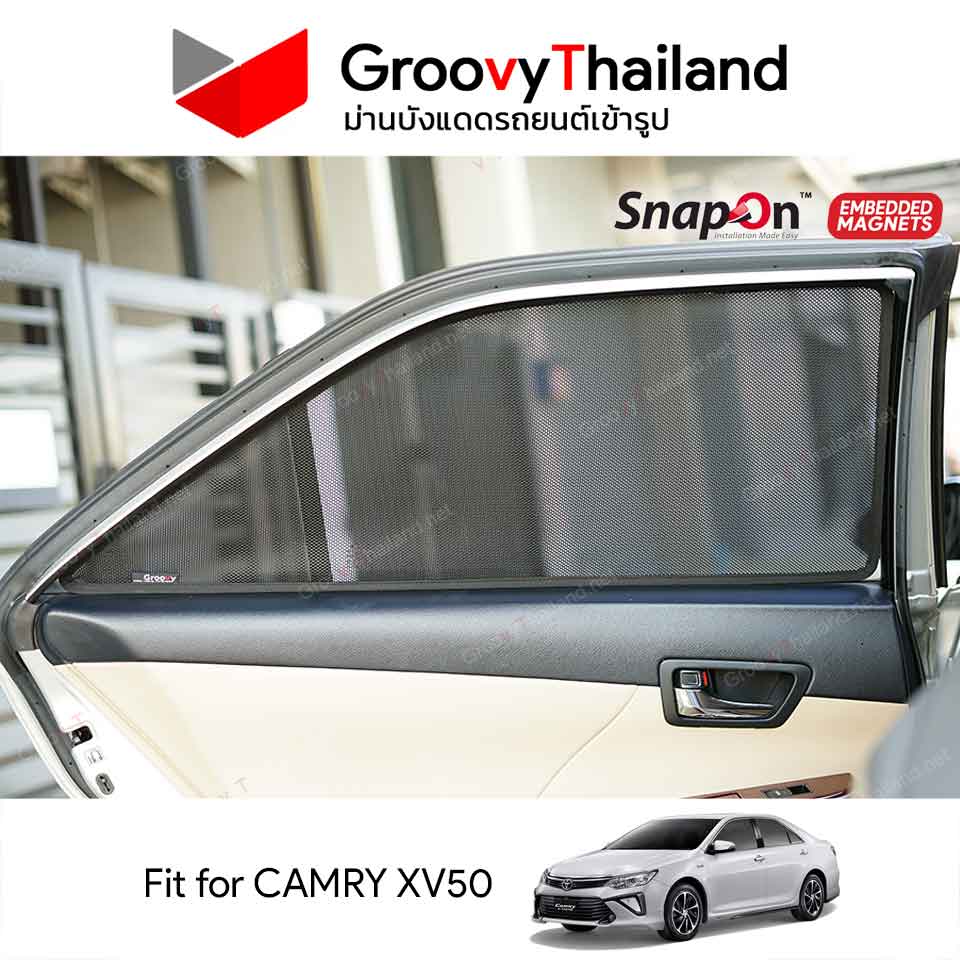 ม่านบังแดดแม่เหล็ก TOYOTA CAMRY XV50 (SnapOn Em - 4 pcs)
