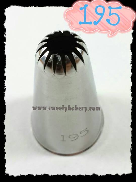 หัวบีบเกาหลี หัวบีบครีม หัวบีบเค้ก ไซส์พิเศษ เบอร์ 195 CLOSED STAR TUBES & DROP FLOWER TUBES