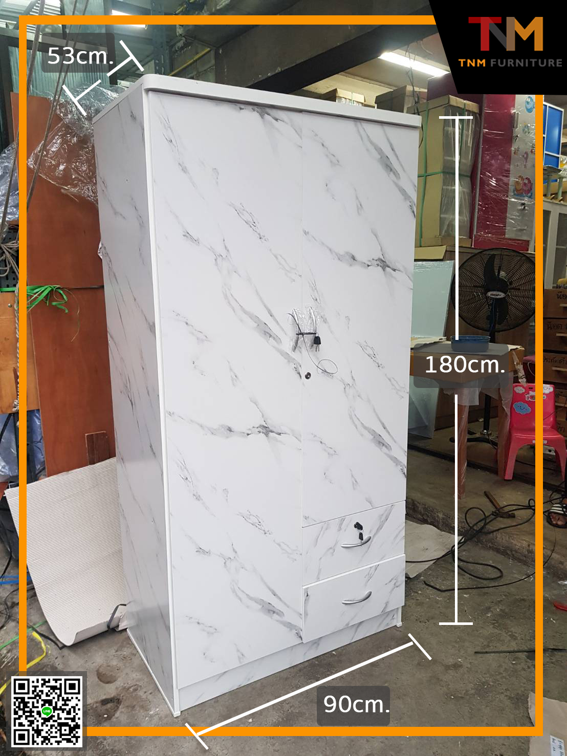 ตู้เสื้อผ้า 2บานเปิด 2ลิ้นชัก STANDARD Series (Wardrobe 2drawer series)