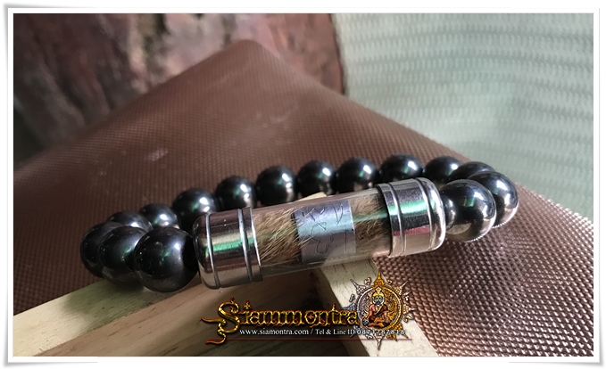 ตะกรุดหนังเสือไฟ + สร้อยหิน เฮมาไทต์ (Hematite) เหล็กไหลน้ำรอง