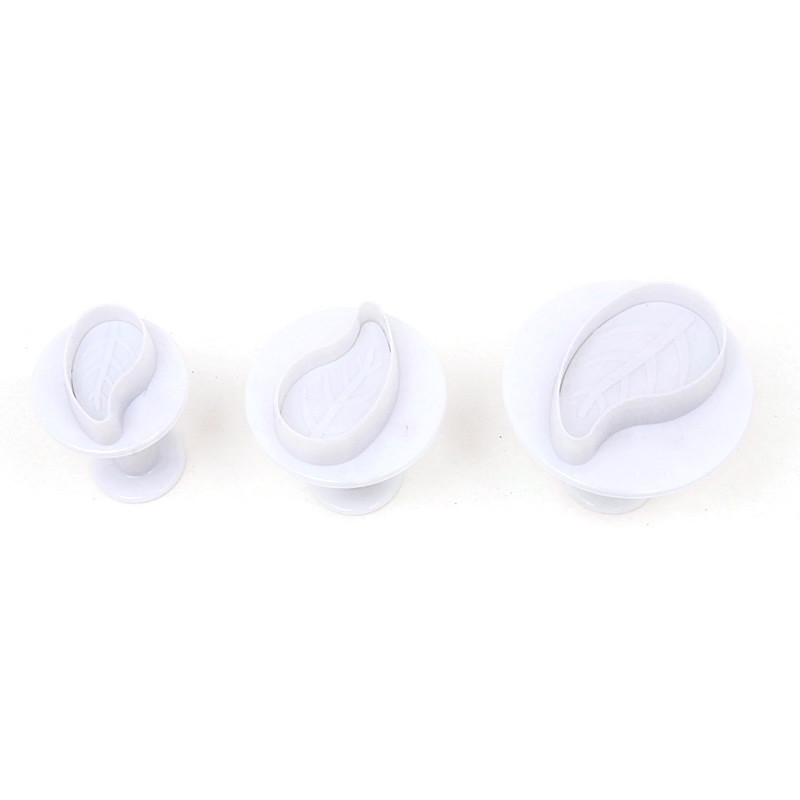 ที่พิมพ์ลายฟองดองท์ พิมพ์กดคุกกี้ Willow leaf 3 ชิ้น