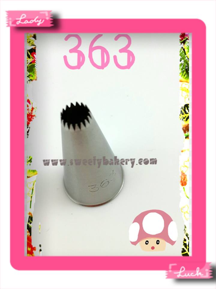 หัวบีบ ไซส์พิเศษ เบอร์ 363 (นำเข้าเกาหลี) OPEN STAR TUBES