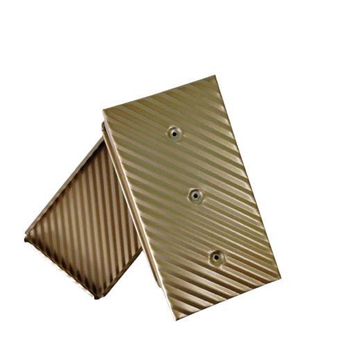 พิมพ์อบขนมปังปอนด์ พิมพ์อบขนมปัง + ฝาปิด รุ่นหนาอย่างดี สีทองเคลือบ Non Stick