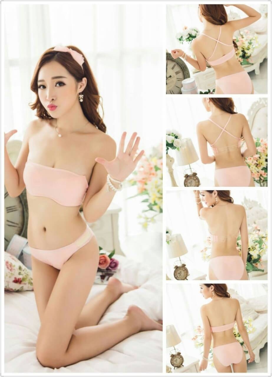ชุดชั้นในเกาะอก สายใส ใส่ได้หลายแบบ มี 5 สี ดำ ขาว เทา ชมพู ลายทาง ไซส์ 36/80 SALE ราคาชุดละ 150 บาทเท่านั้น