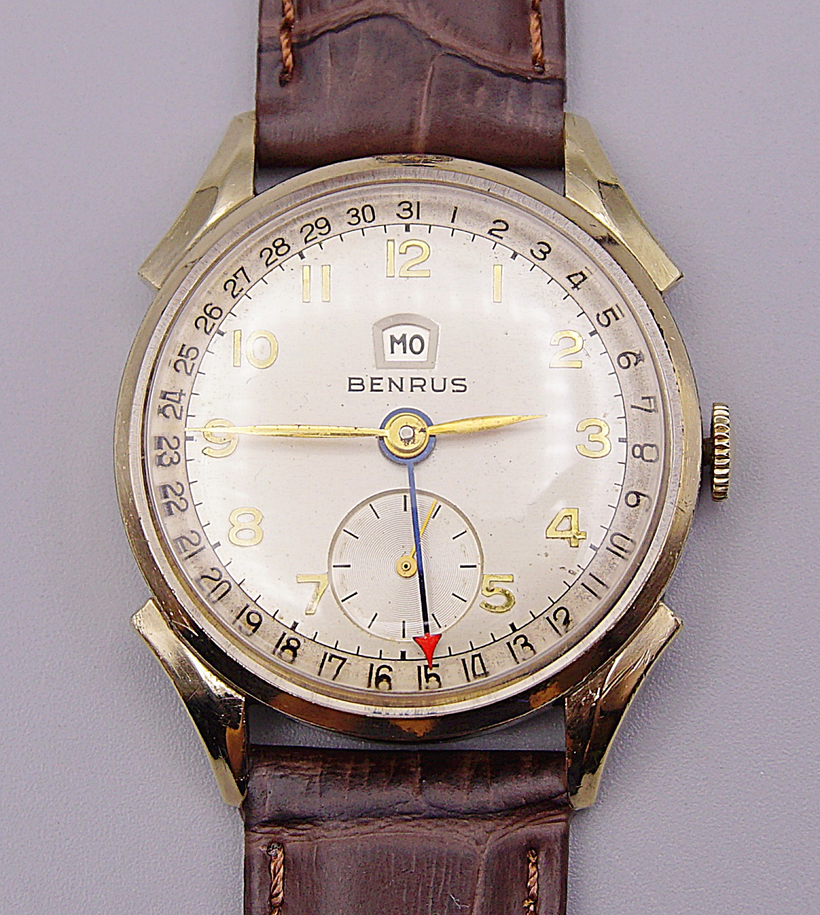 นาฬิกาเก่า BENRUS POINTER DATE ไขลาน