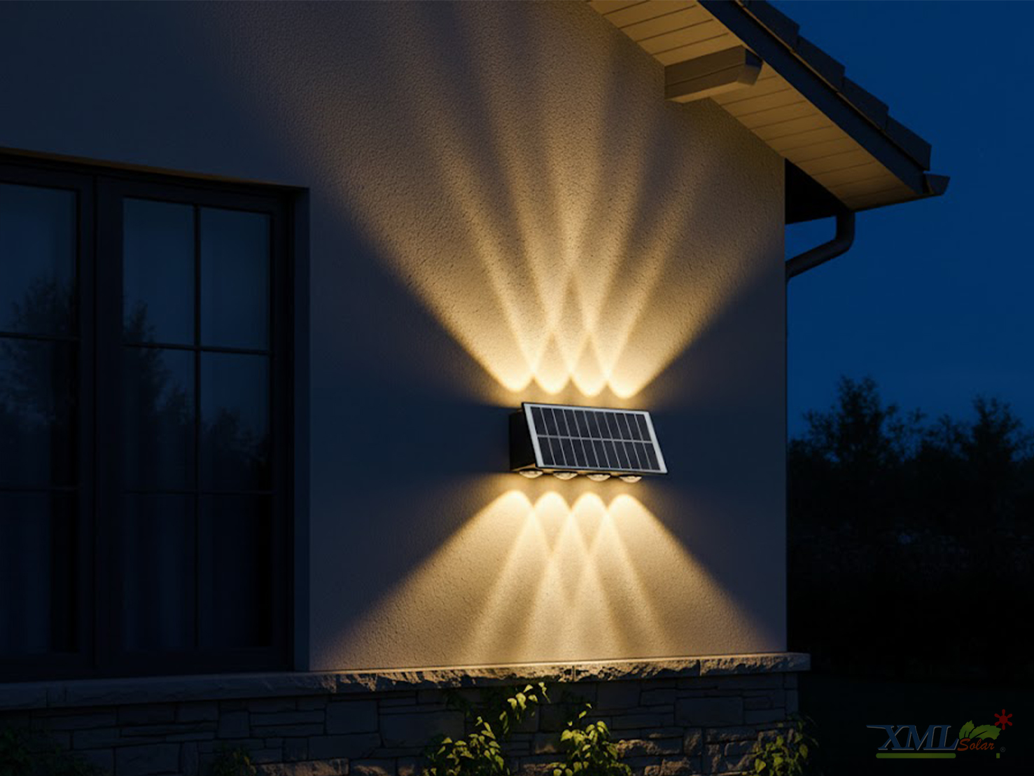 โคมไฟผนังโซล่าเซลล์ LED ส่องบน-ล่าง รุ่นใหม่!