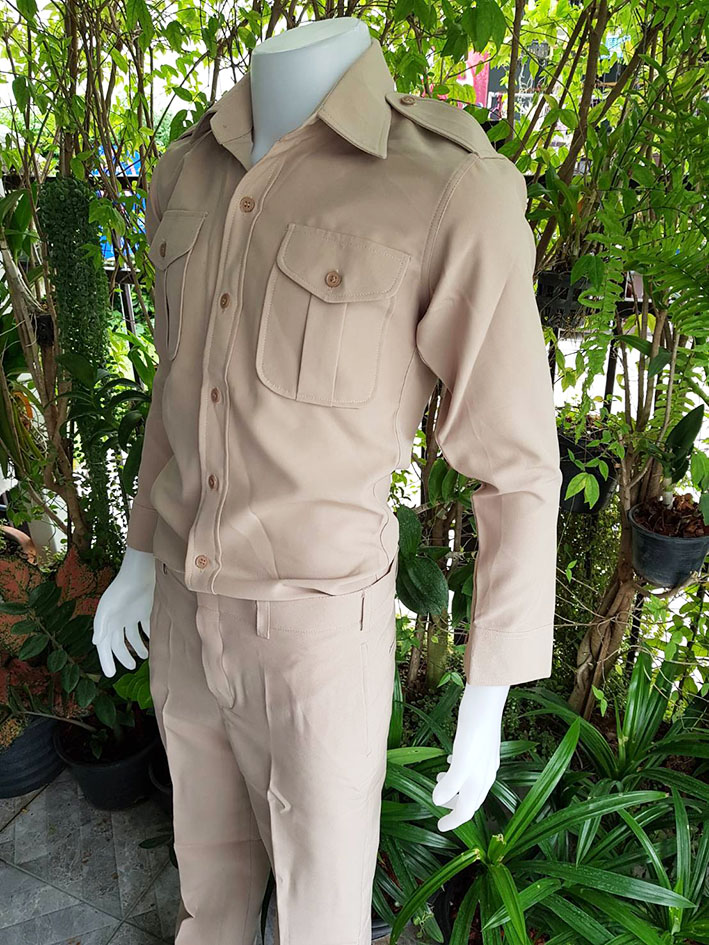 ชุดข้าราชการสีกากีแขนสั้น-แขนยาว