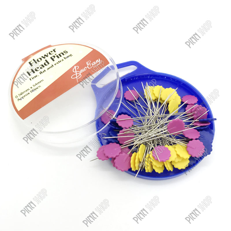 เข็มหมุดหัวแบนรูปดอกไม้