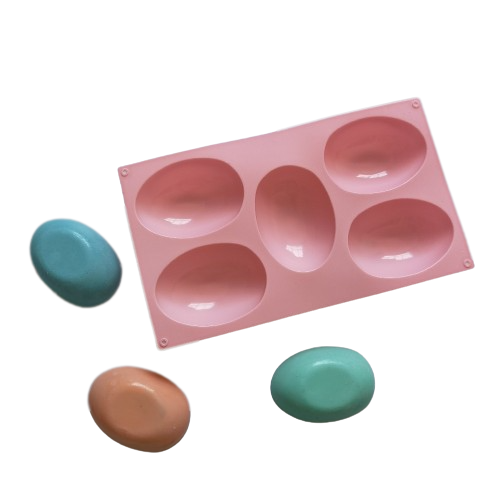 โมล(Mold) แม่พิมพ์ซิลิโคน ทำวุ้น ขนม สบู่ งานdiy รูปวงรี ทรงรี 5 ช่อง (120 G.)