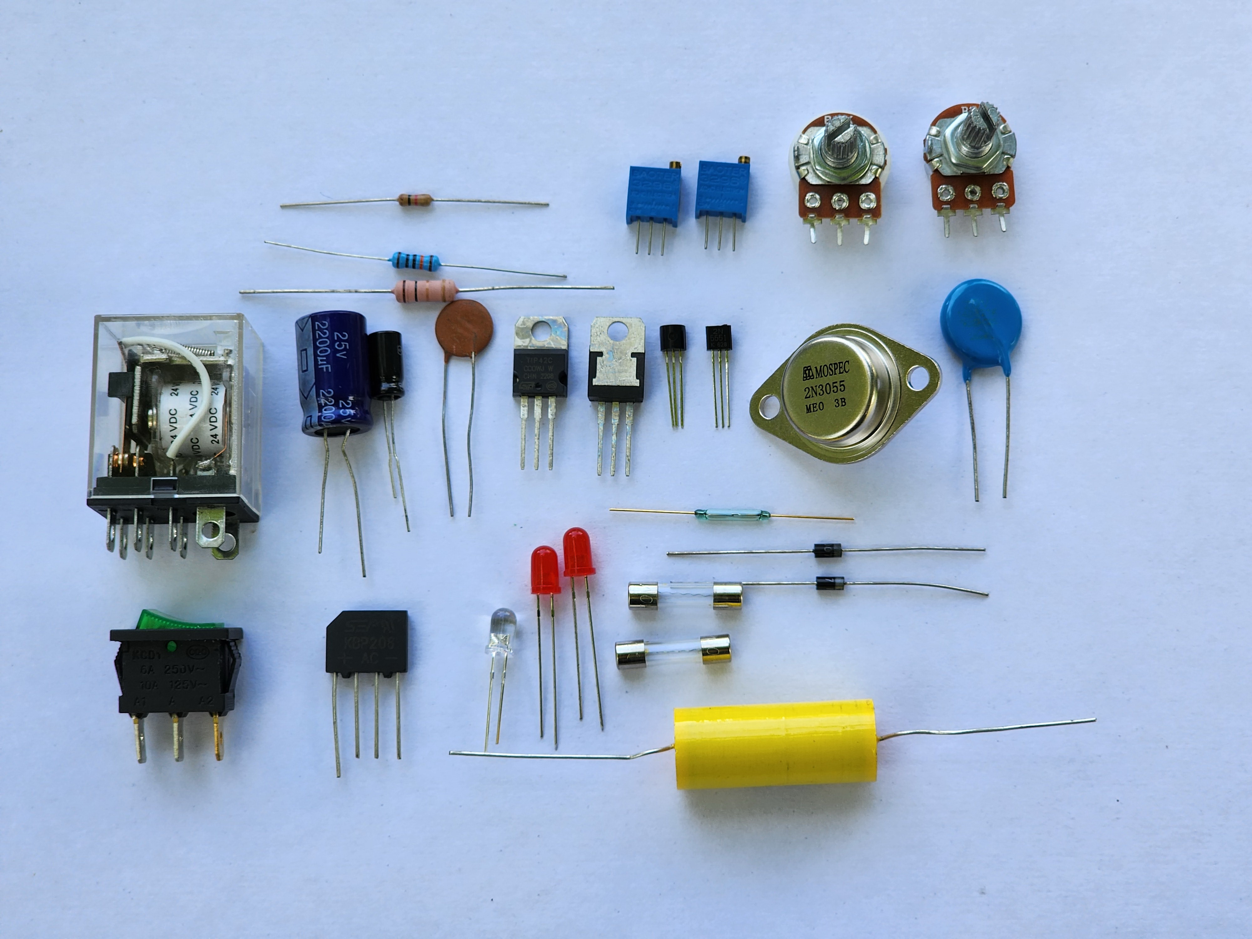 basic electronics electronics components images resistor capacitor Diode transistor LED Fuse relay
