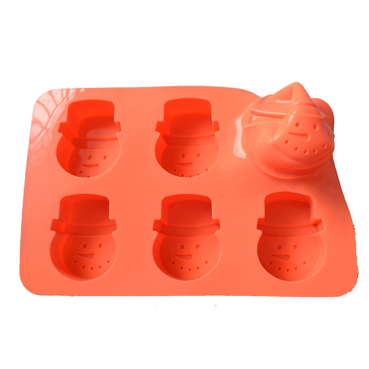 แม่พิมพ์ซิลิโคน พิมพ์สบู่ พิมพ์วุ้น พิมพ์ขนม รูปตุ๊กตาหิมะ 6 ช่อง