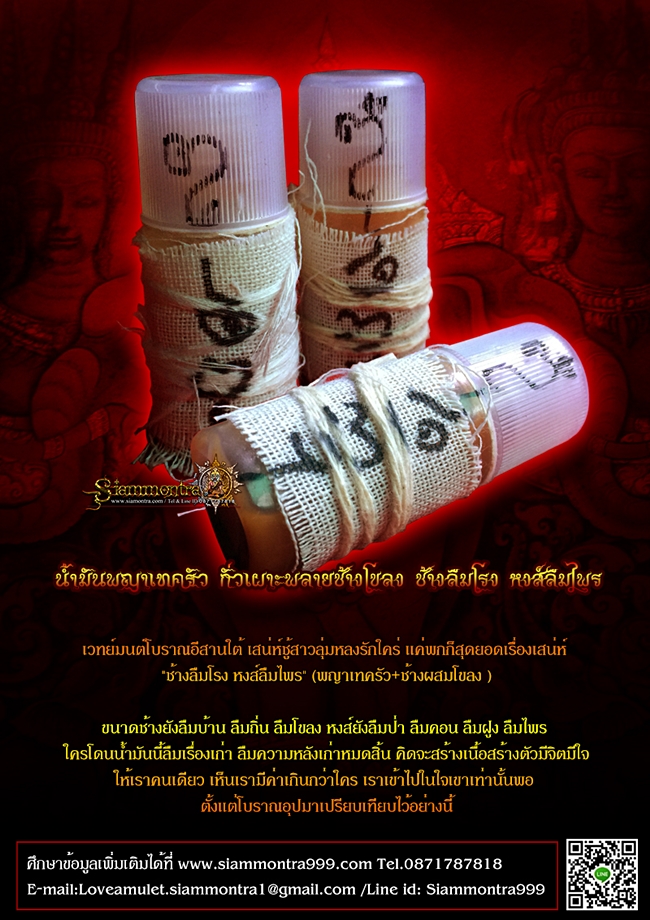 น้ำมันพญาเทครัว กั่วเผาะพลายช้างโขลง ช้างลืมโรง หงส์ลืมไพร