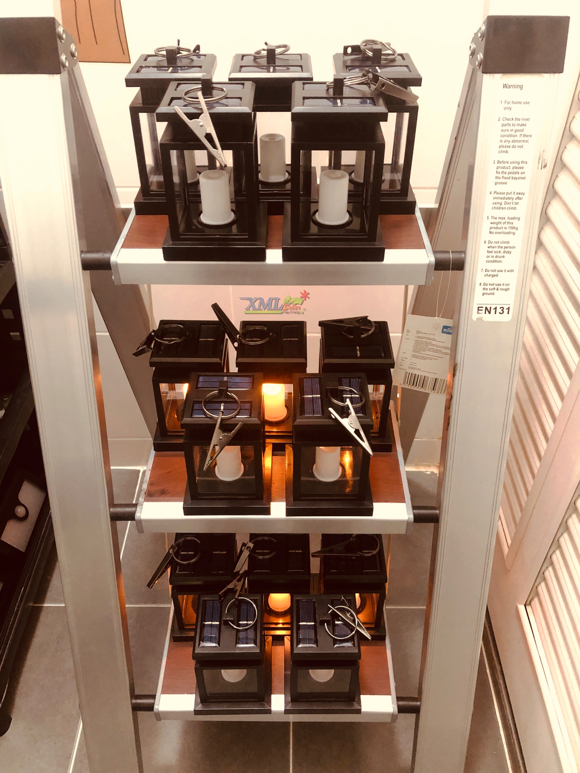 ไฟห้อยโซล่าเซลล์ ทรงเทียน (แสง:เหลืองวอมไวท์)