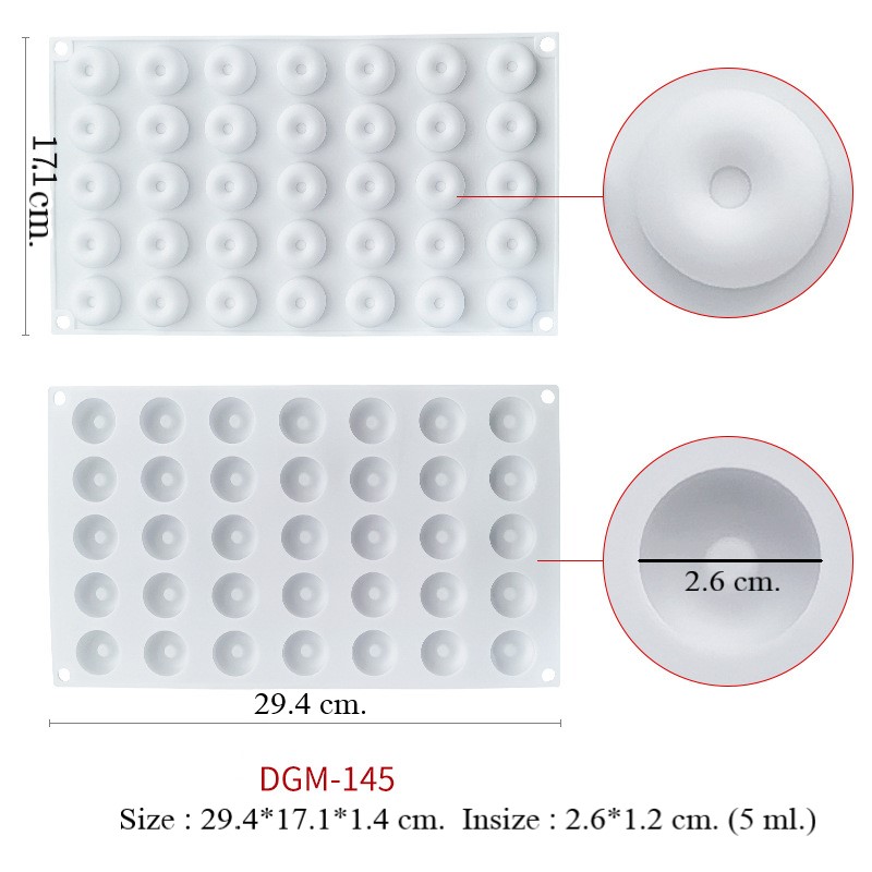 โมล(Mold) แม่พิมพ์ซิลิโคน ทำวุ้น ขนม สบู่ งานdiy ทรงกลม 35 ช่อง (5 G.)