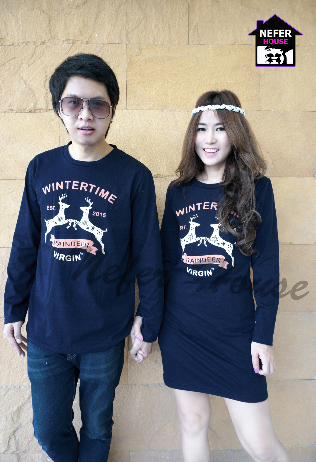 เสื้อคู่รักแขนยาว อากาศเริ่มเย็นแล้วแขนยาวแบบนี้เหมาะมากๆ