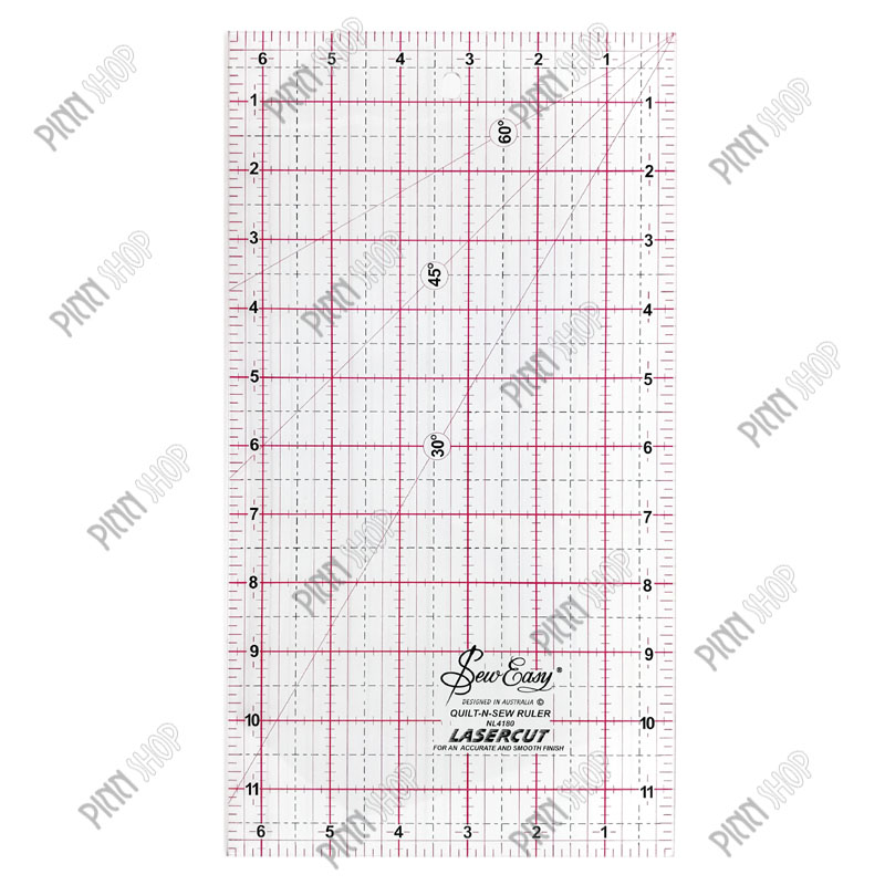 ไม้บรรทัดสำหรับงานควิลท์ Quilt ขนาด 12 x 6.5 นิ้ว