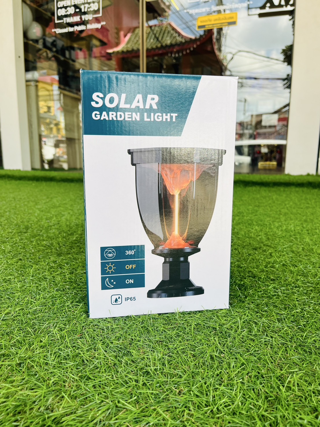 โคมไฟหัวเสาโซล่าเซลล์ LSXML-211 รุ่นภูเขาไฟ (แสง : เหลืองวอมไวท์)