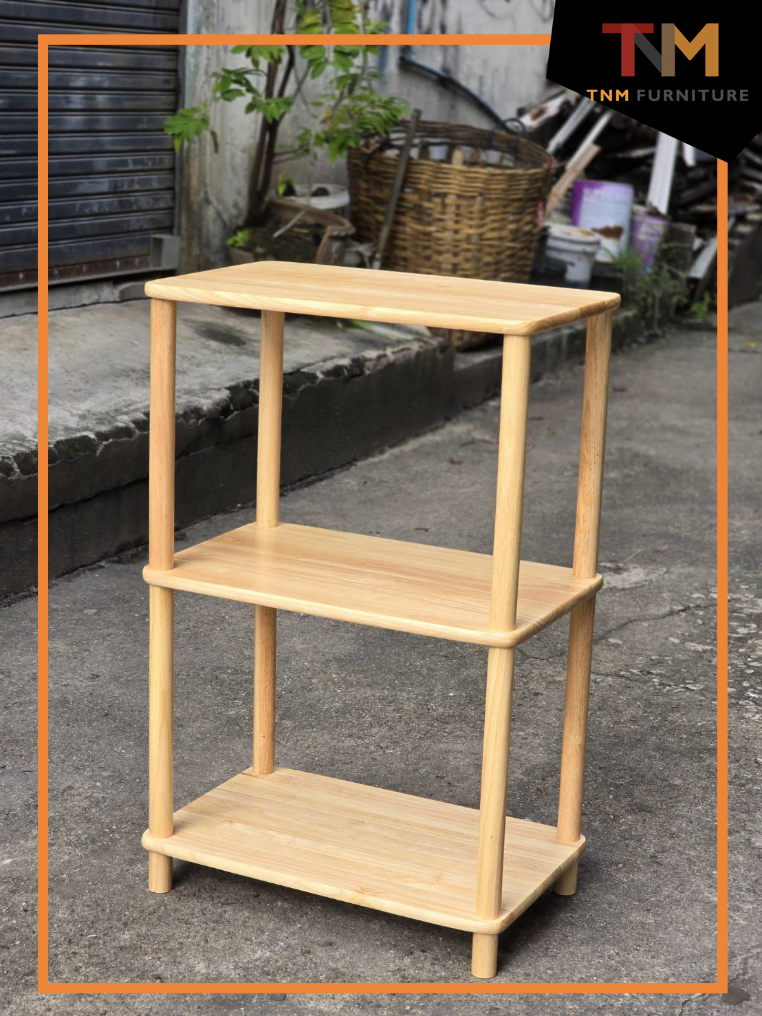 ชั้นเอนกประสงค์ 3ชั้น ไม้ยางพารา