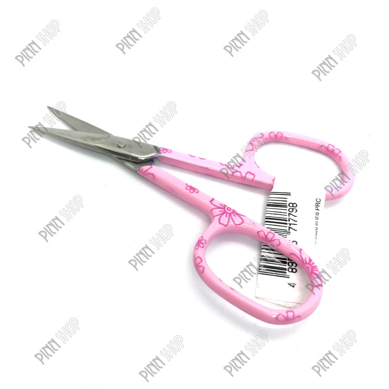 กรรไกรเล็ก ลายดอกไม้ ปลายแหลม (คละสี)