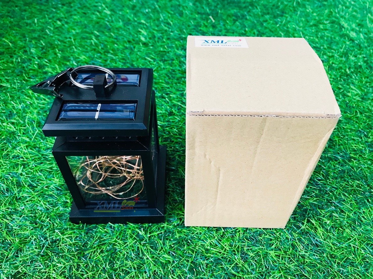 ไฟห้อยโซล่าเซลล์ ทรงสี่เหลียม สีดำ 30 SMD LED (แสง:เหลืองวอมไวท์)