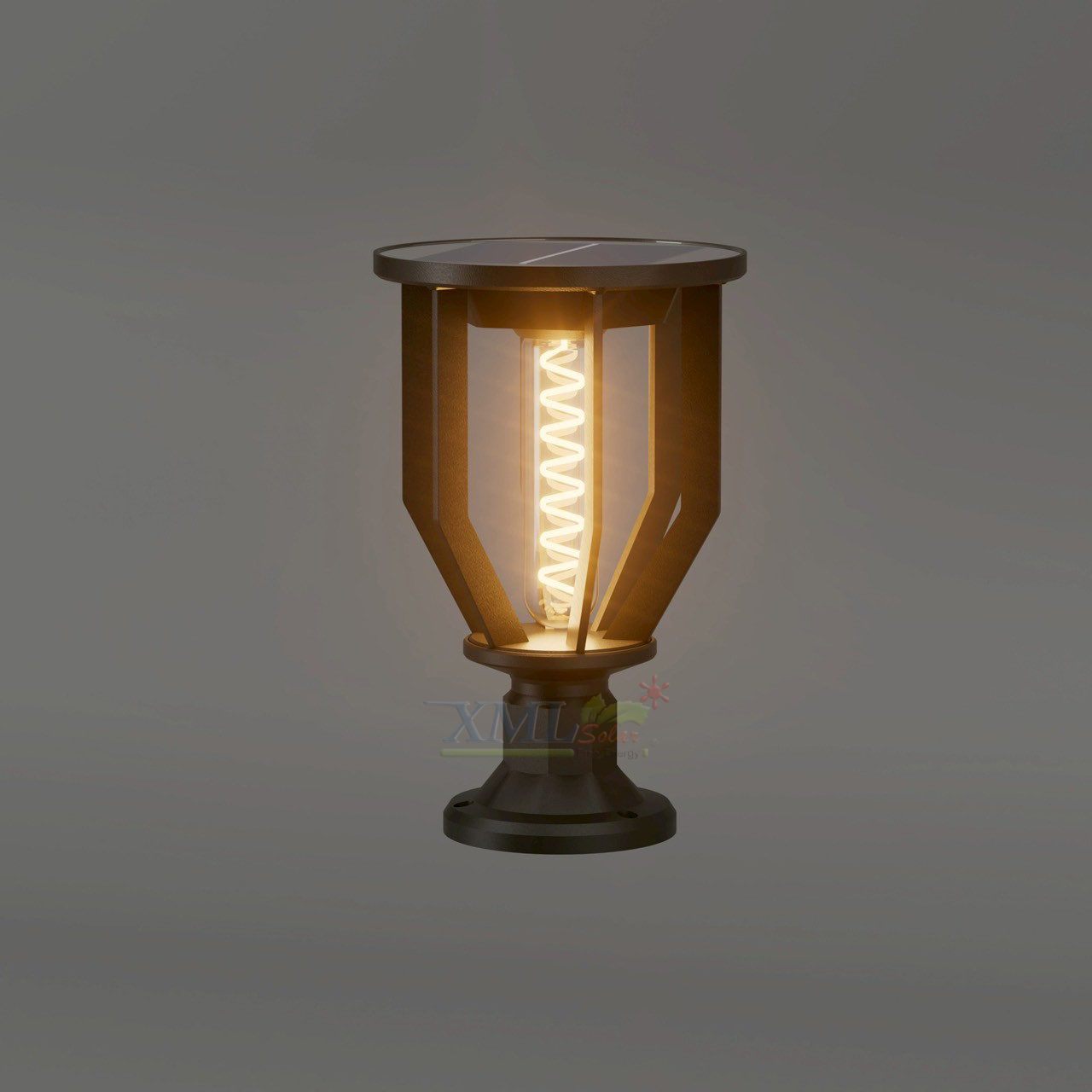 โคมไฟหัวเสาโซล่าเซลล์ LSXML-213A รุ่นฮอตดอก (แสง : เหลืองวอมไวท์)