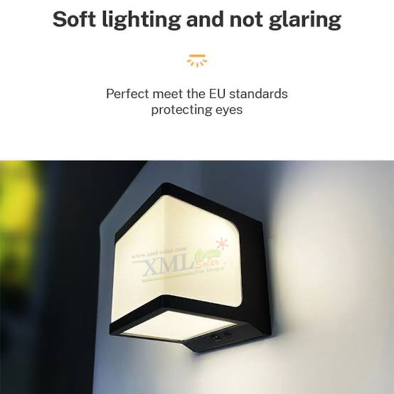 โคมไฟโซล่าเซลล์ติดผนัง ทรงสี่เหลี่ยม (มินิมอล) + Motion Sensor (1,000 lumens) (แสง : เหลืองวอมไวท์)