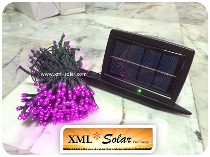ไฟกระพริบโซล่าเซลล์ 200 LED (2 ฟังก์ชั่น) (เเสง : สีชมพู)