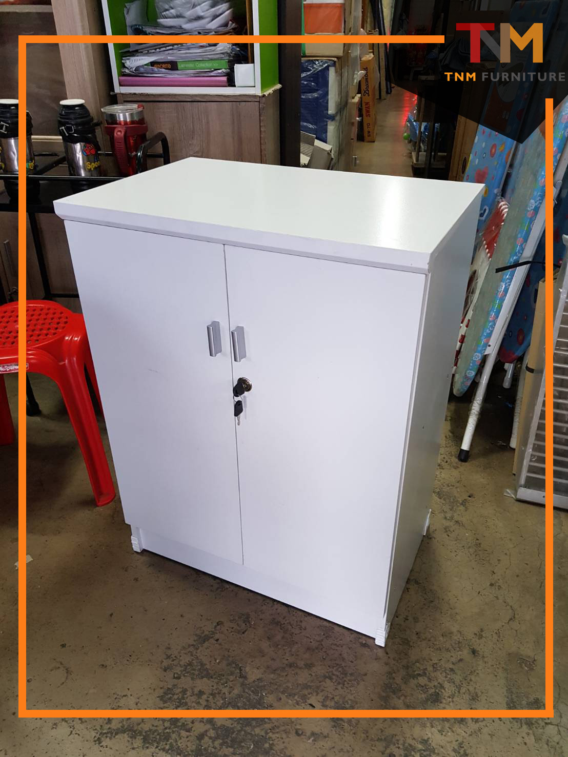 ตู้เอนกประสงค์ 60cm. 2บานเปิด(มีกุญแจล็อก)