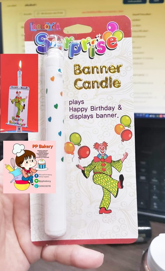 เทียนแฟนซี เทียนวันเกิด เทียนเซอร์ไพส การตูนลูกโป่ง