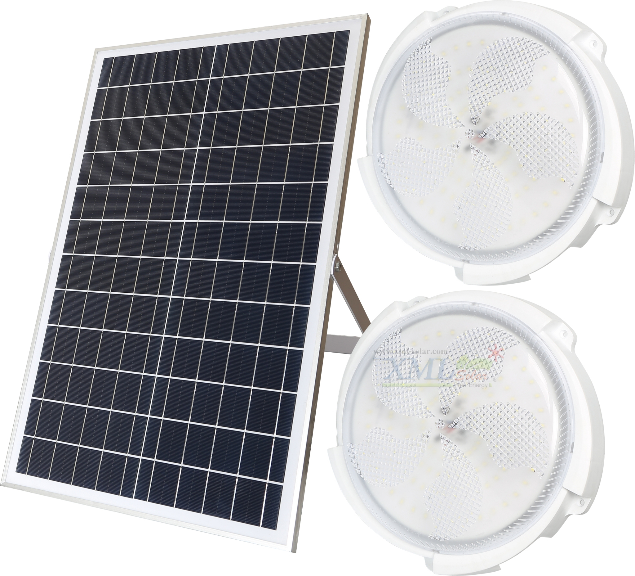 โคมไฟซาลาเปาโซล่าเซลล์ ติดเพดาน-ผนัง รุ่น 300W.+300W. (แสงขาว)( 2 โคม )