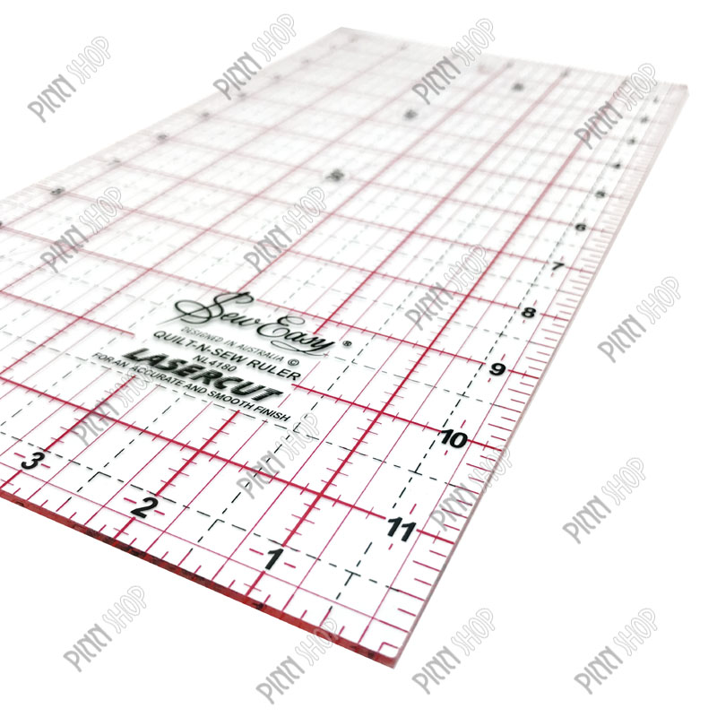 ไม้บรรทัดสำหรับงานควิลท์ Quilt ขนาด 12 x 6.5 นิ้ว