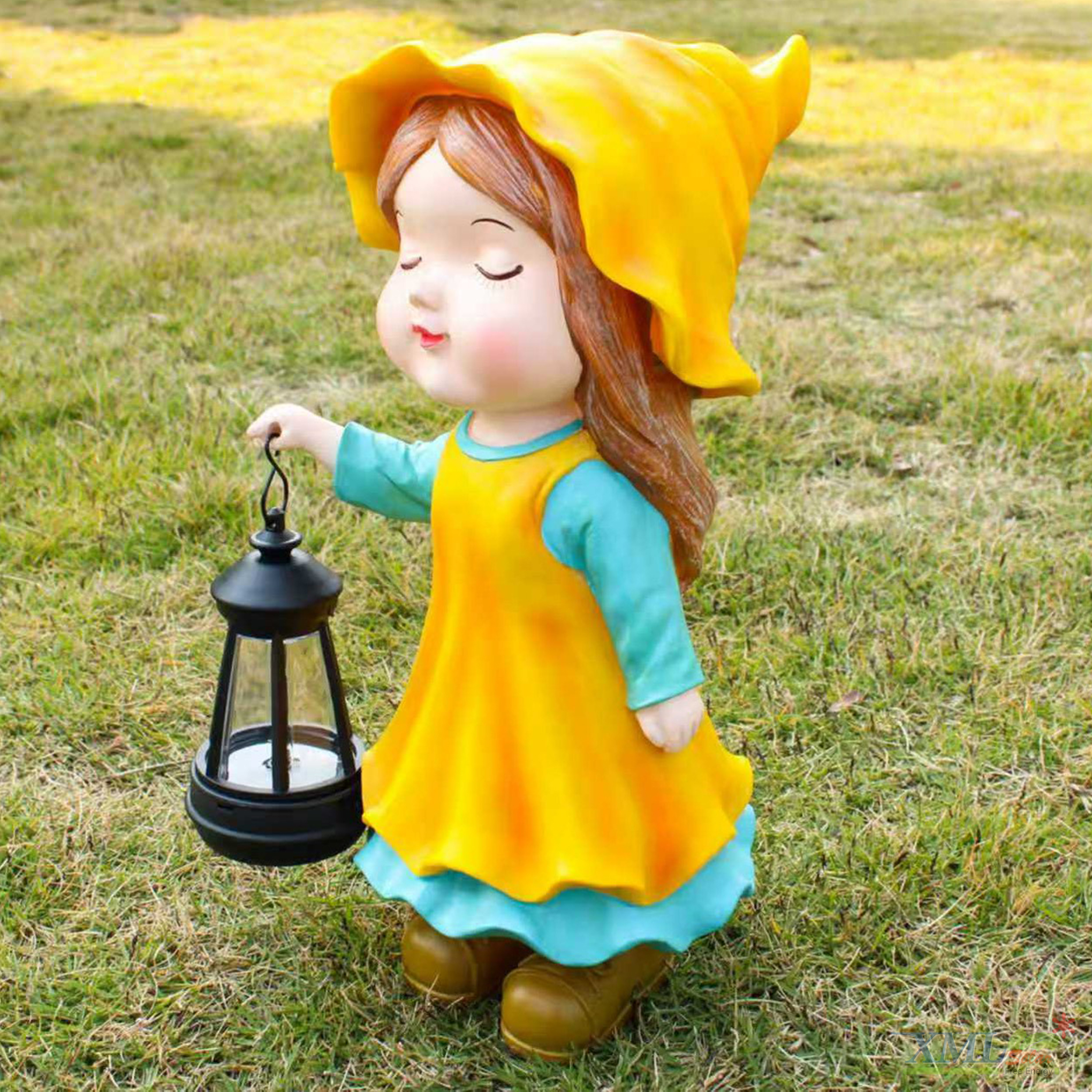 ไฟตุ๊กตาโซล่าเซลล์ ประดับสวน เด็กผู้หญิง 1 LED (แสง : เหลือง)