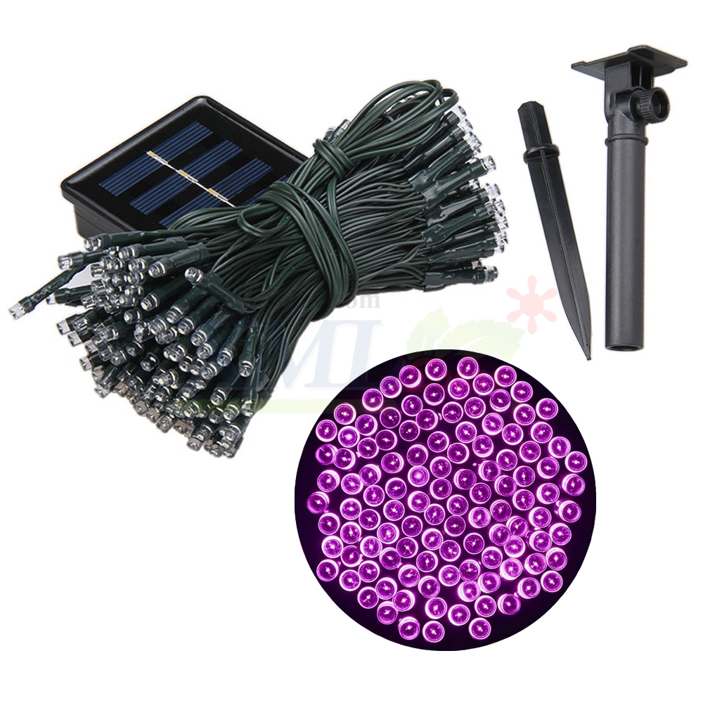ไฟกระพริบโซล่าเซลล์ 200 LED (2 ฟังก์ชั่น) (เเสง : สีชมพู)