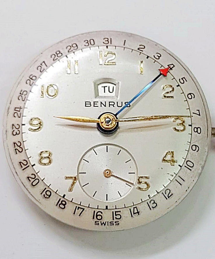 นาฬิกาเก่า BENRUS POINTER DATE ไขลาน