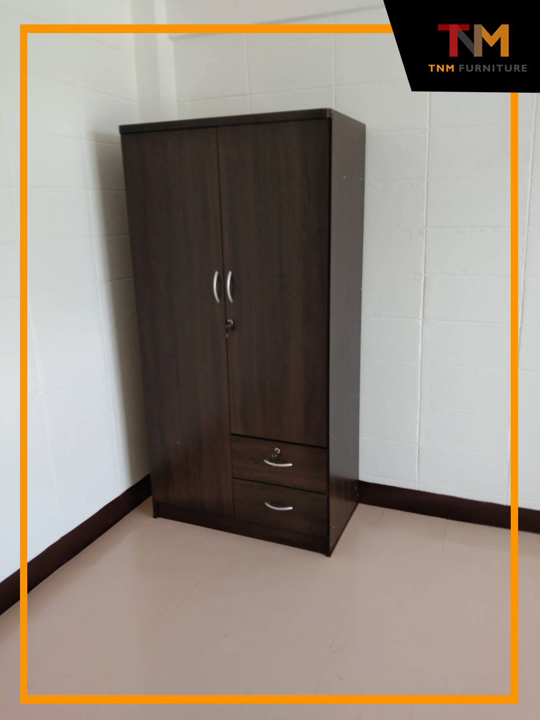 ตู้เสื้อผ้า 2บานเปิด 2ลิ้นชัก STANDARD Series (Wardrobe 2drawer series)