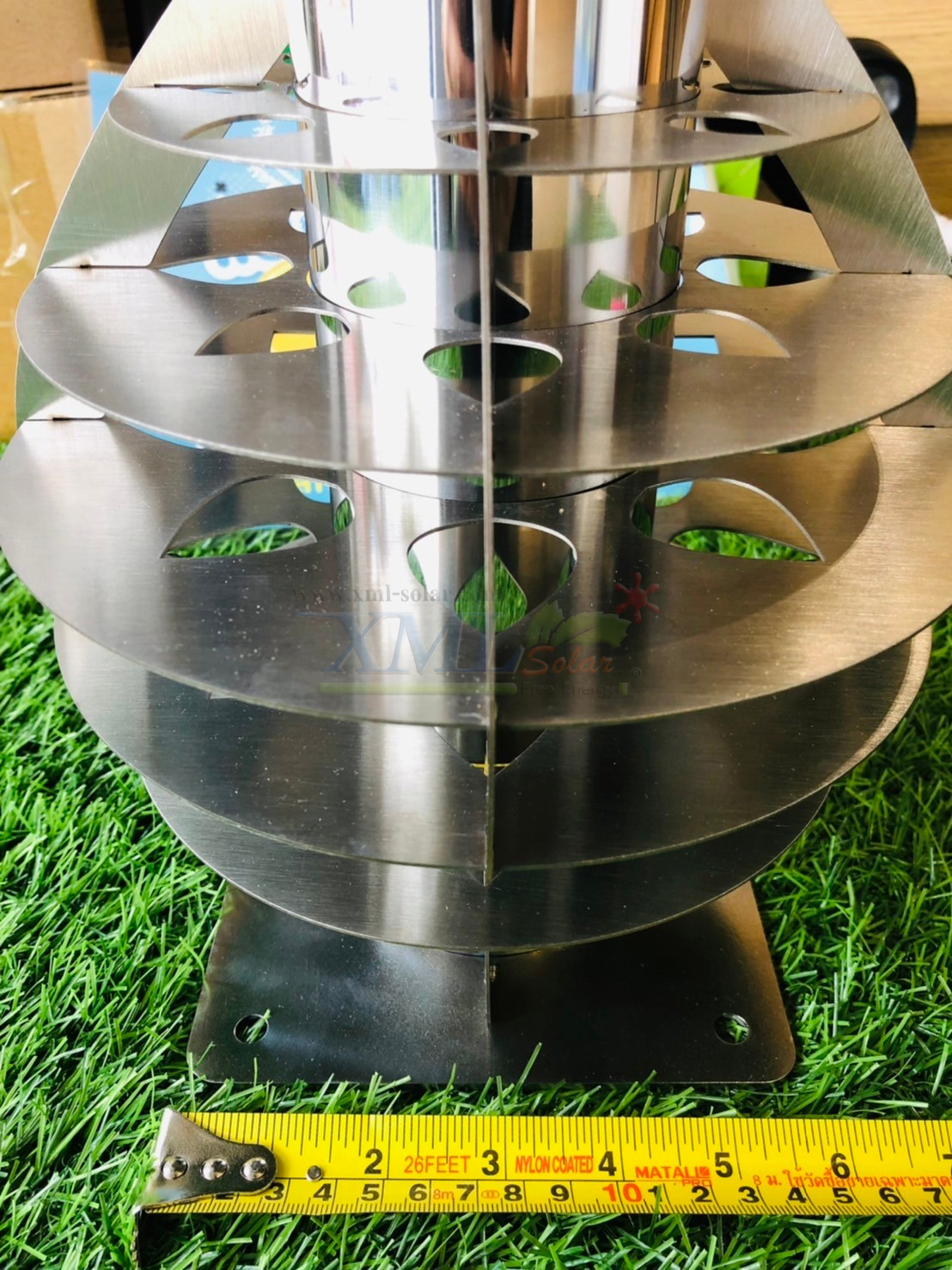 ฐานสวมโคมไฟ UFO ตั้งกำเเพง ปลายเสา 3 นิ้ว (สแตนเลส)