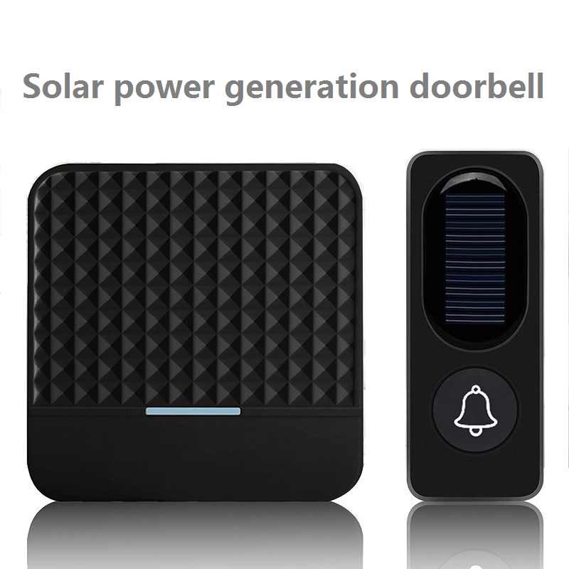 กริ่งโซล่าเซลล์ อเนกประสงค์ สีดำ (Solar Doorbell)