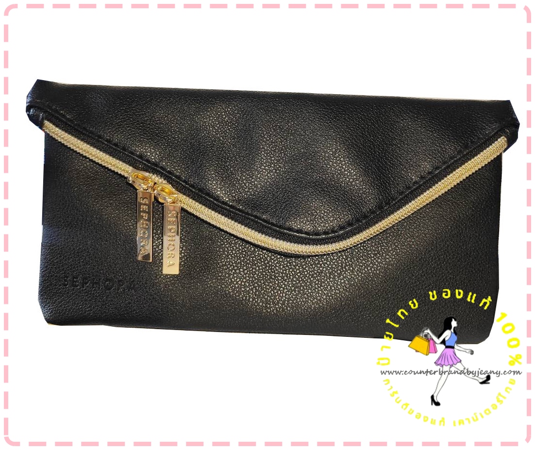 SEPHORA Black Envelope Pouch กระเป๋าทรงซองจดหมาย คลัทช์สีดำ (พร้อมส่ง)