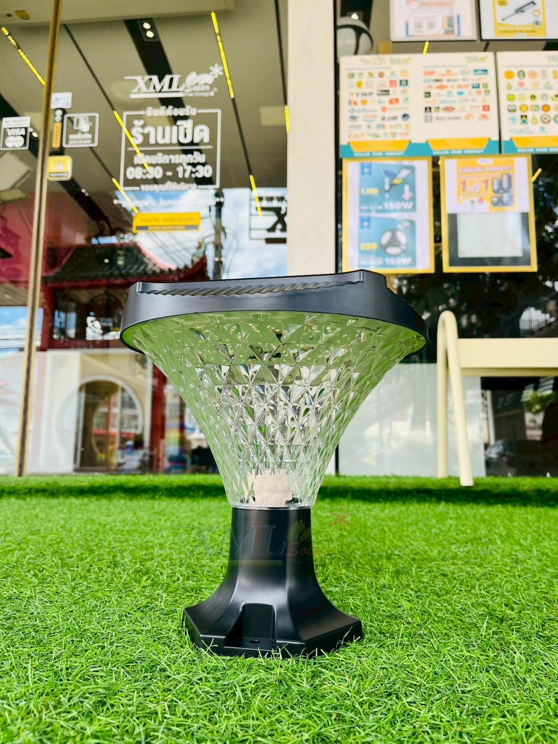 โคมไฟหัวเสาโซล่าเซลล์ รุ่น JD-X29 (เปิดได้ 3 แสง)